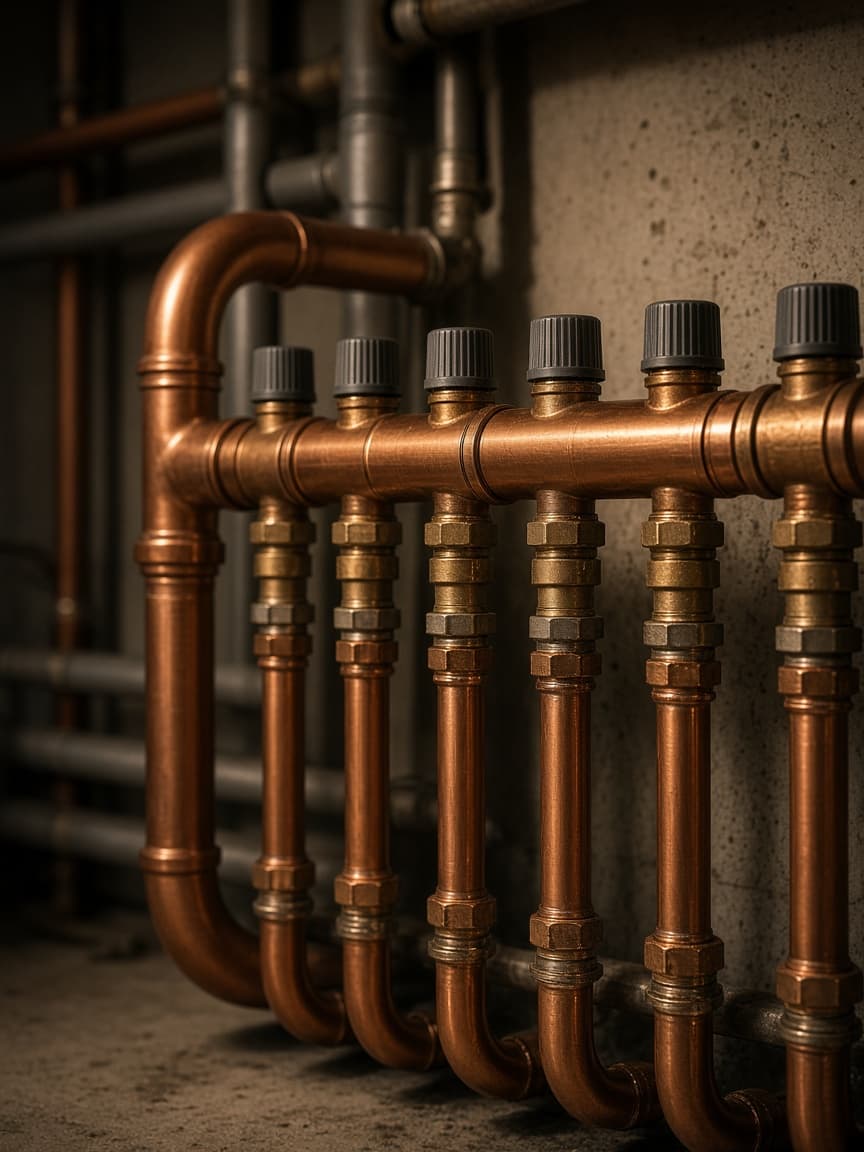 Hydronic heating pipes supporting consistent hot water delivery
