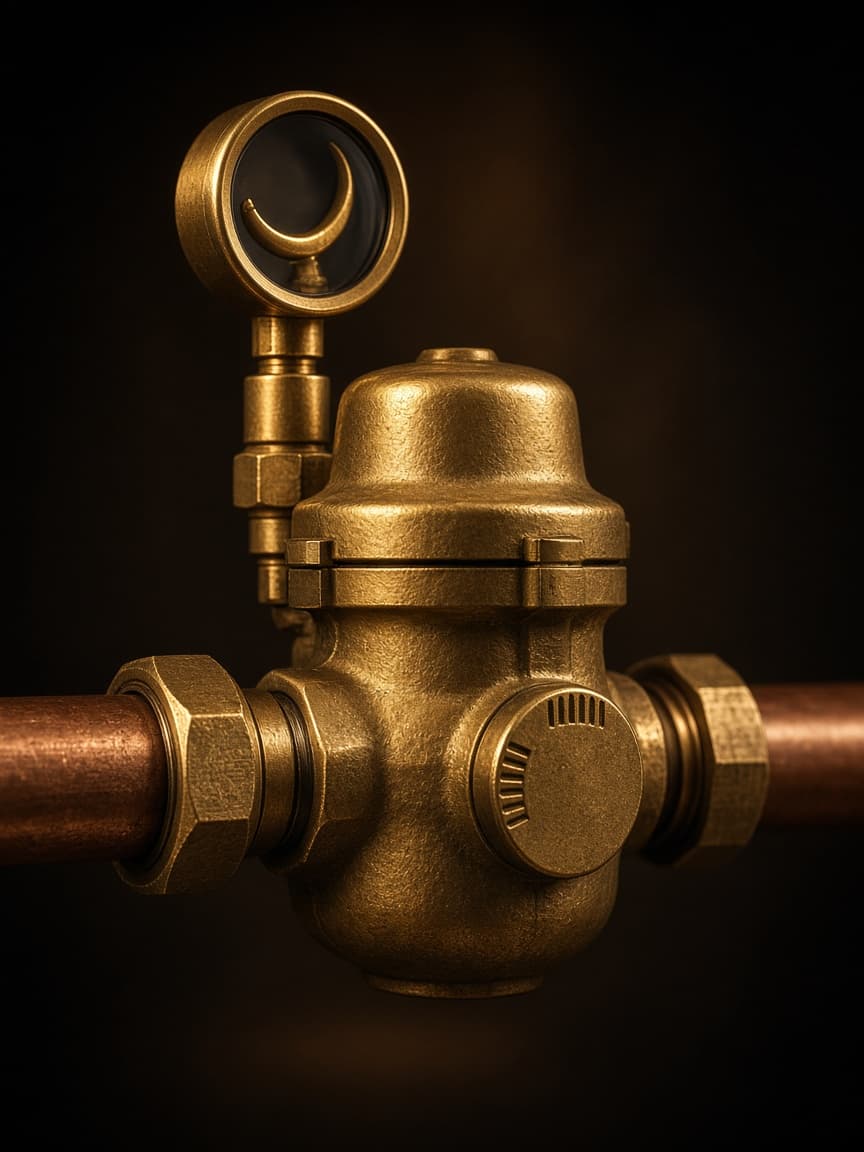 Pressure reducing valve used to stabilize household water flow