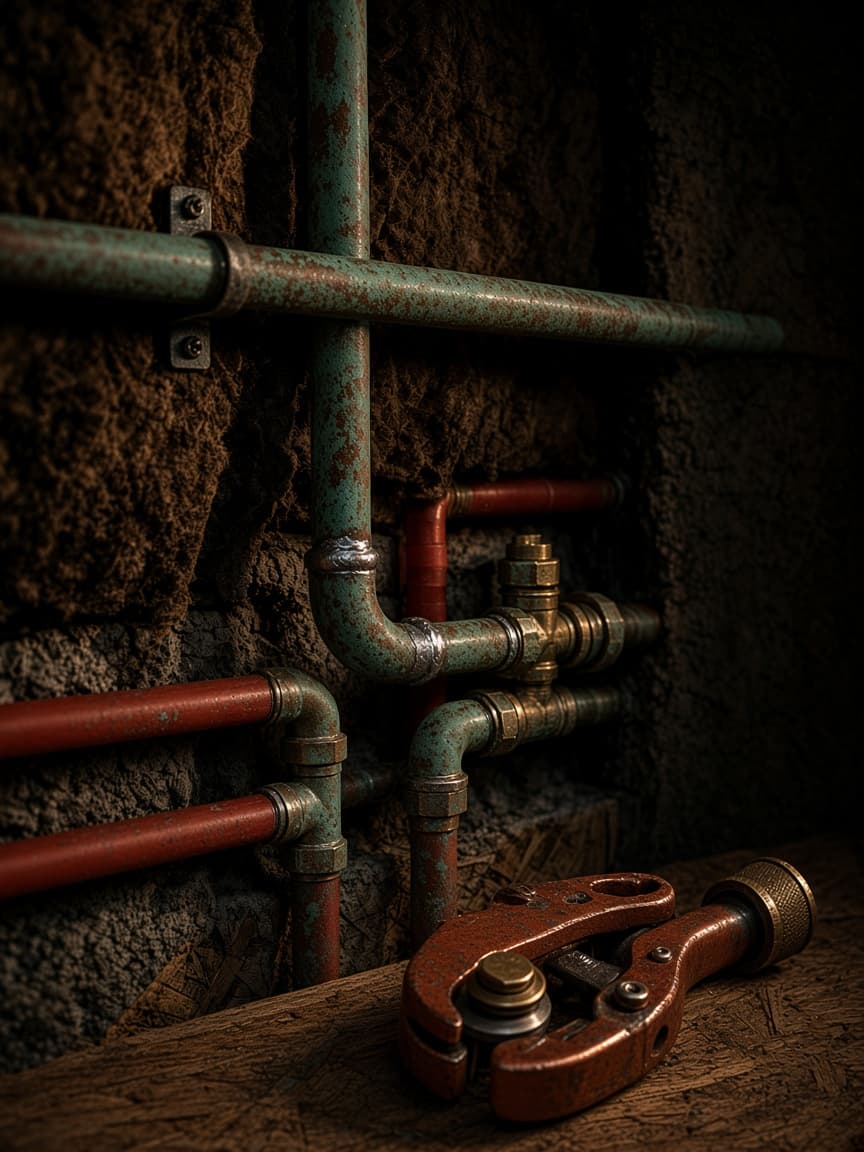 Copper pipe connections related to water heater supply lines