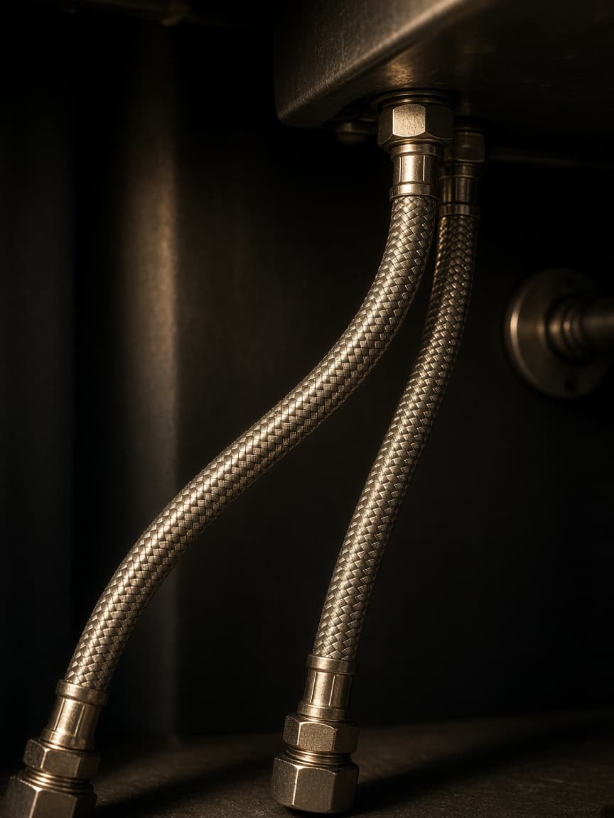 Fixture supply line replacement after aging pipe failure