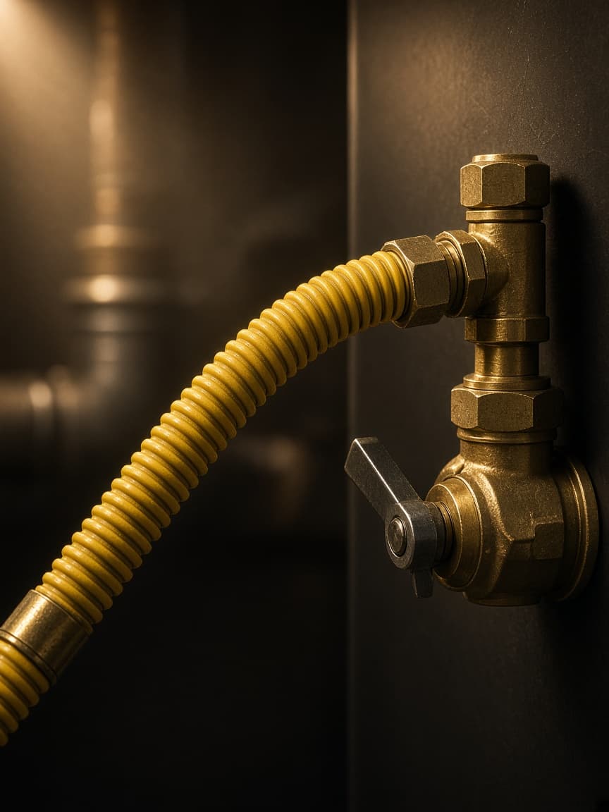 Gas appliance connection work related to water heater service