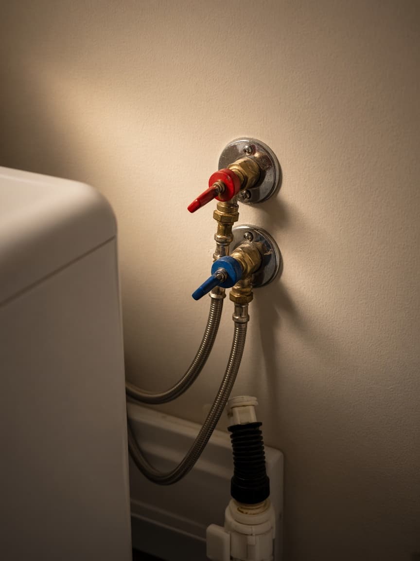 Laundry plumbing tied to whole-home hot water demand